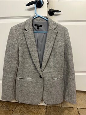 Ann Taylor Light Gray Knit Blazer